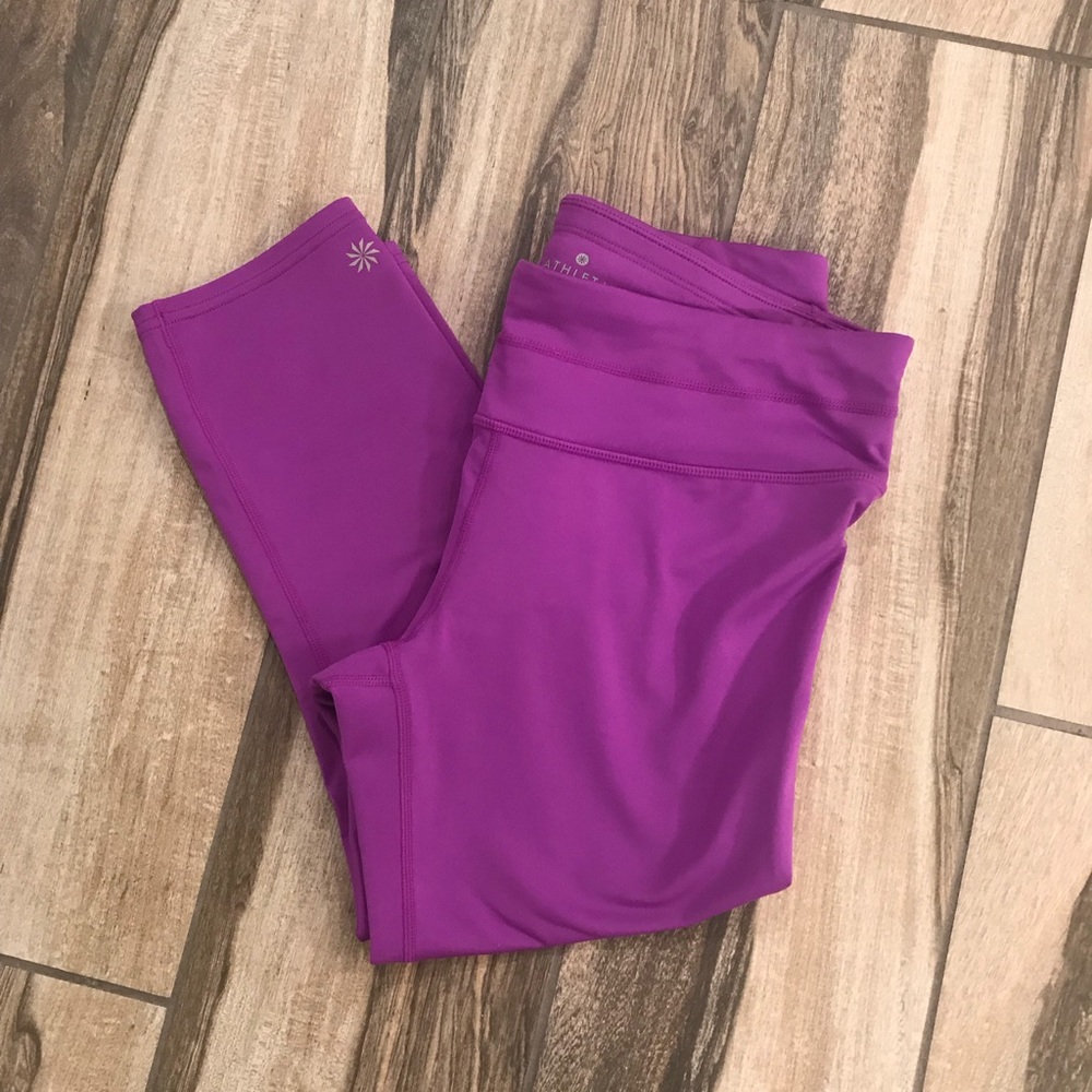 ATHLETA Purple Capri-Length Workout Pants, SZ M